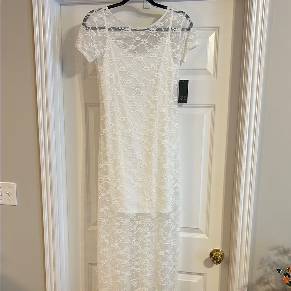 Wild Fable White Scoop Neck Maxi Dress